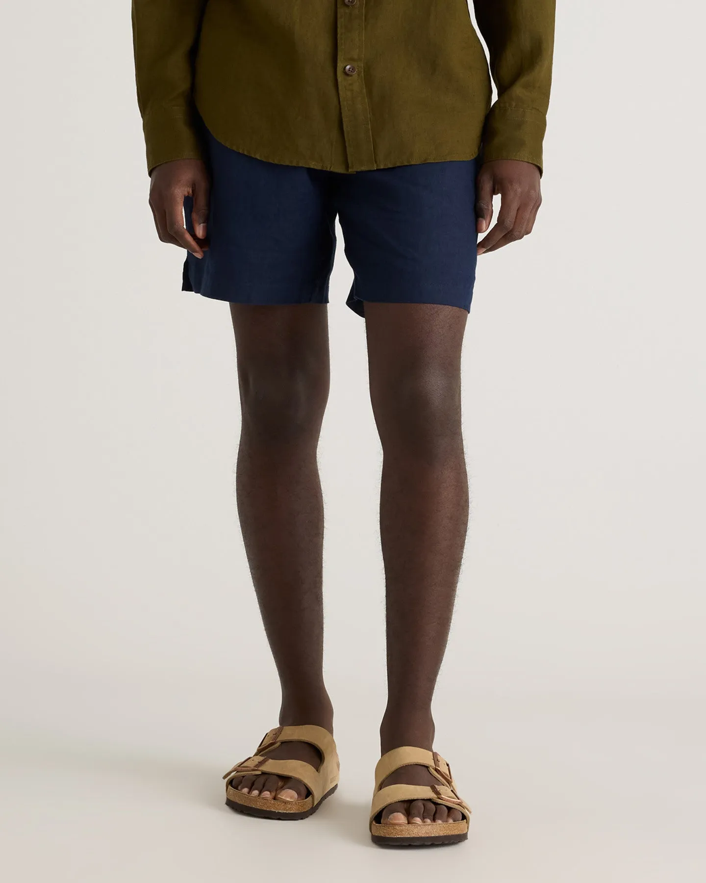100% European Linen Drawstring Beach Shorts