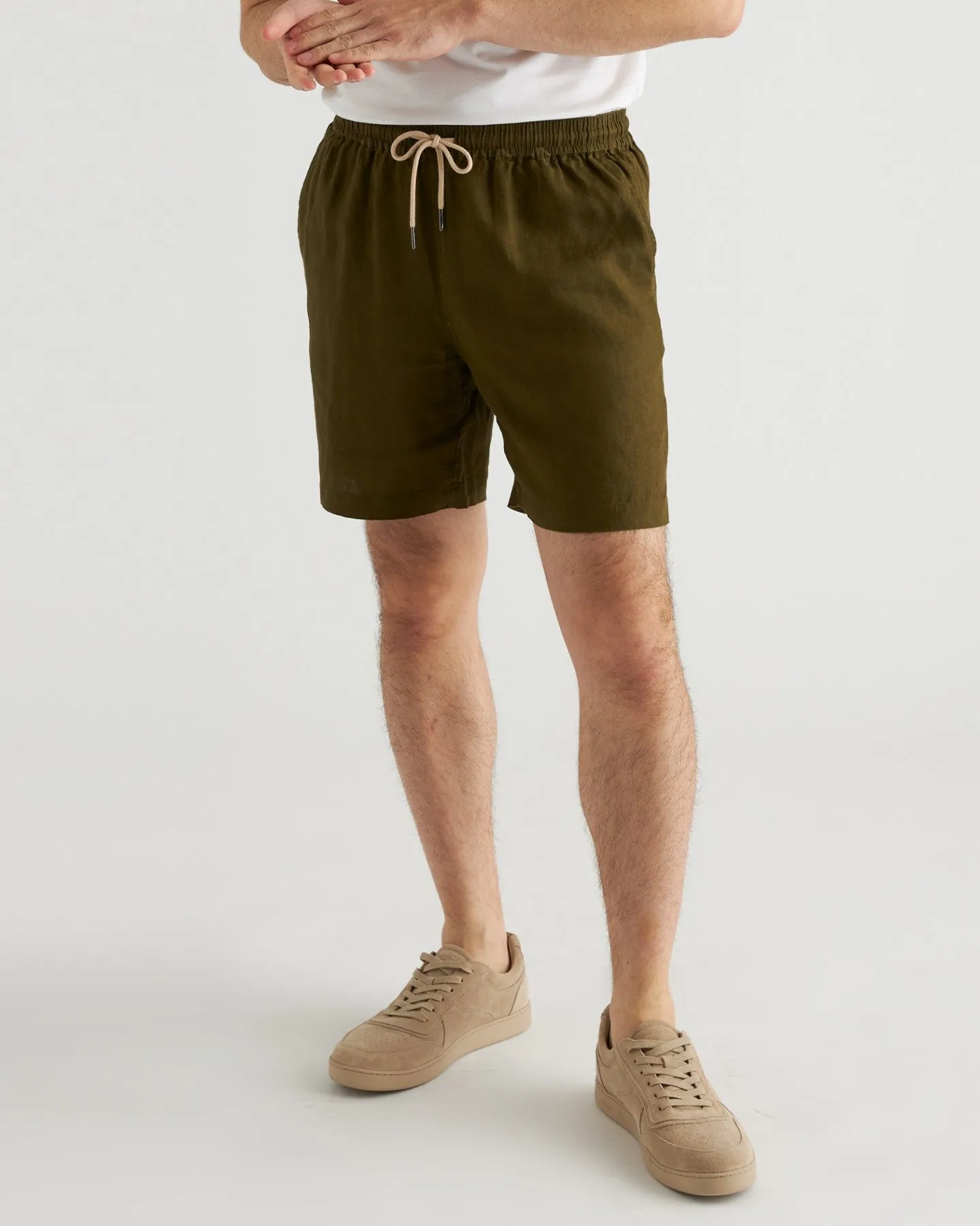 100% European Linen Drawstring Beach Shorts