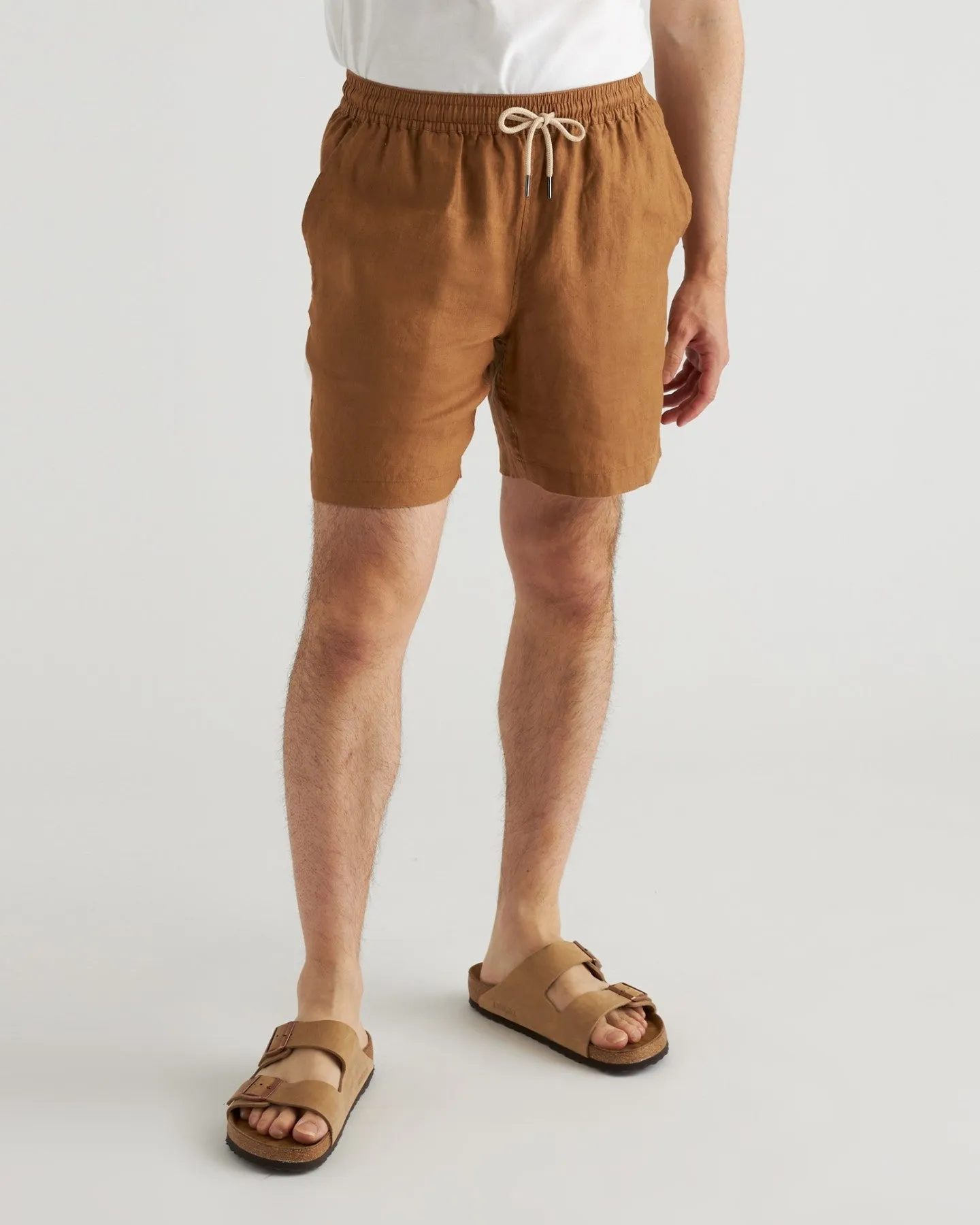 100% European Linen Drawstring Beach Shorts