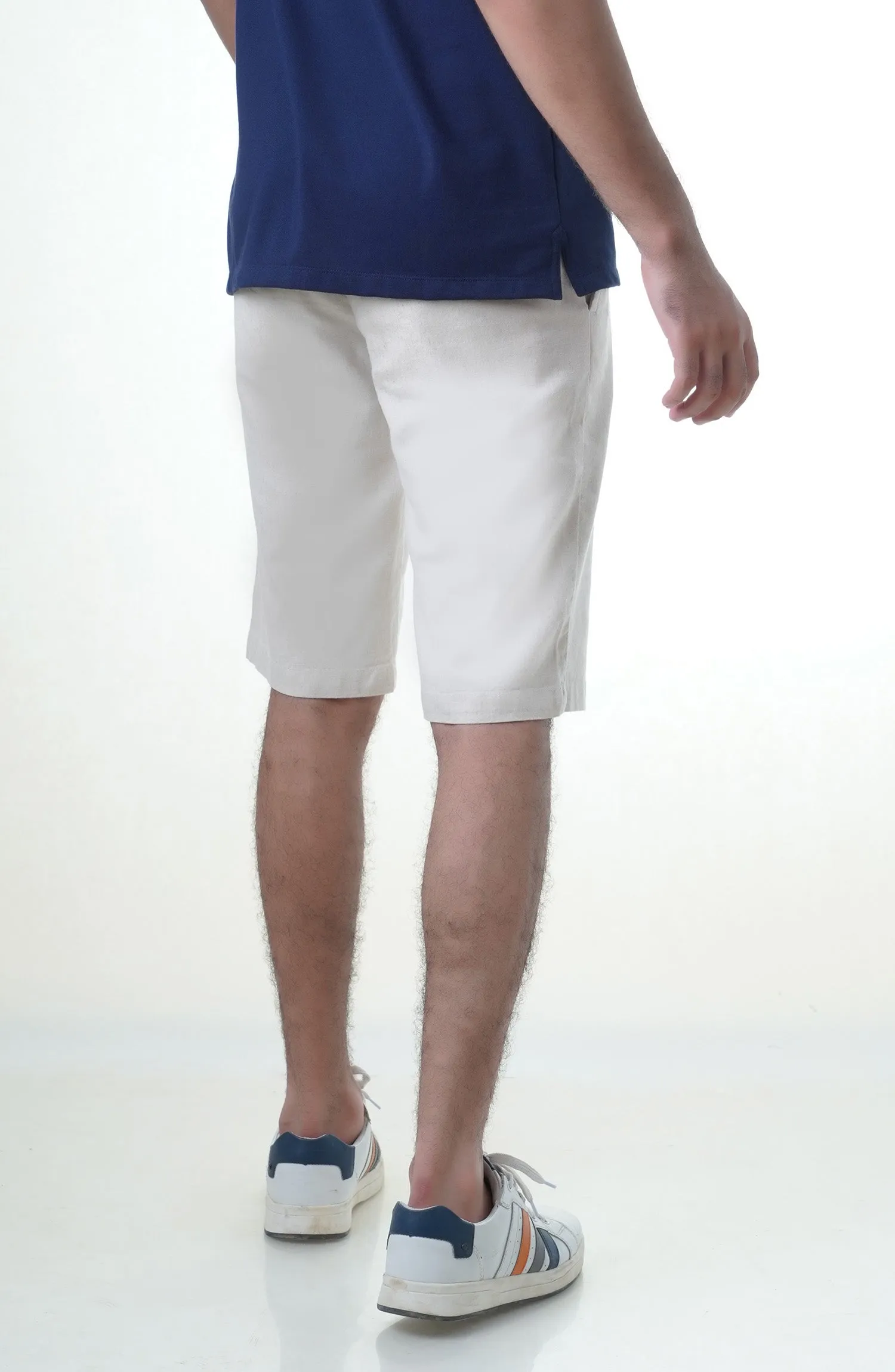 2 Qtr Linen Shorts - Off White