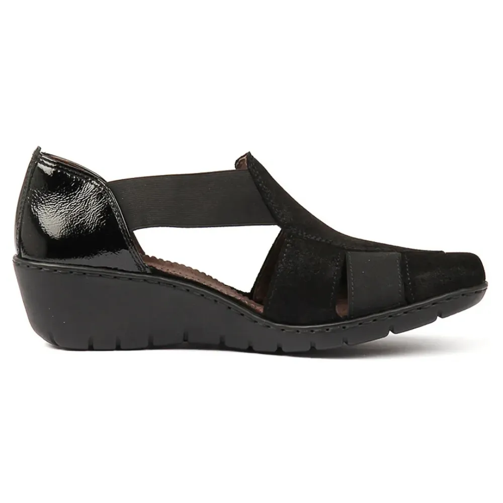 Ara Reggio Black Leather Sandal (Women's)