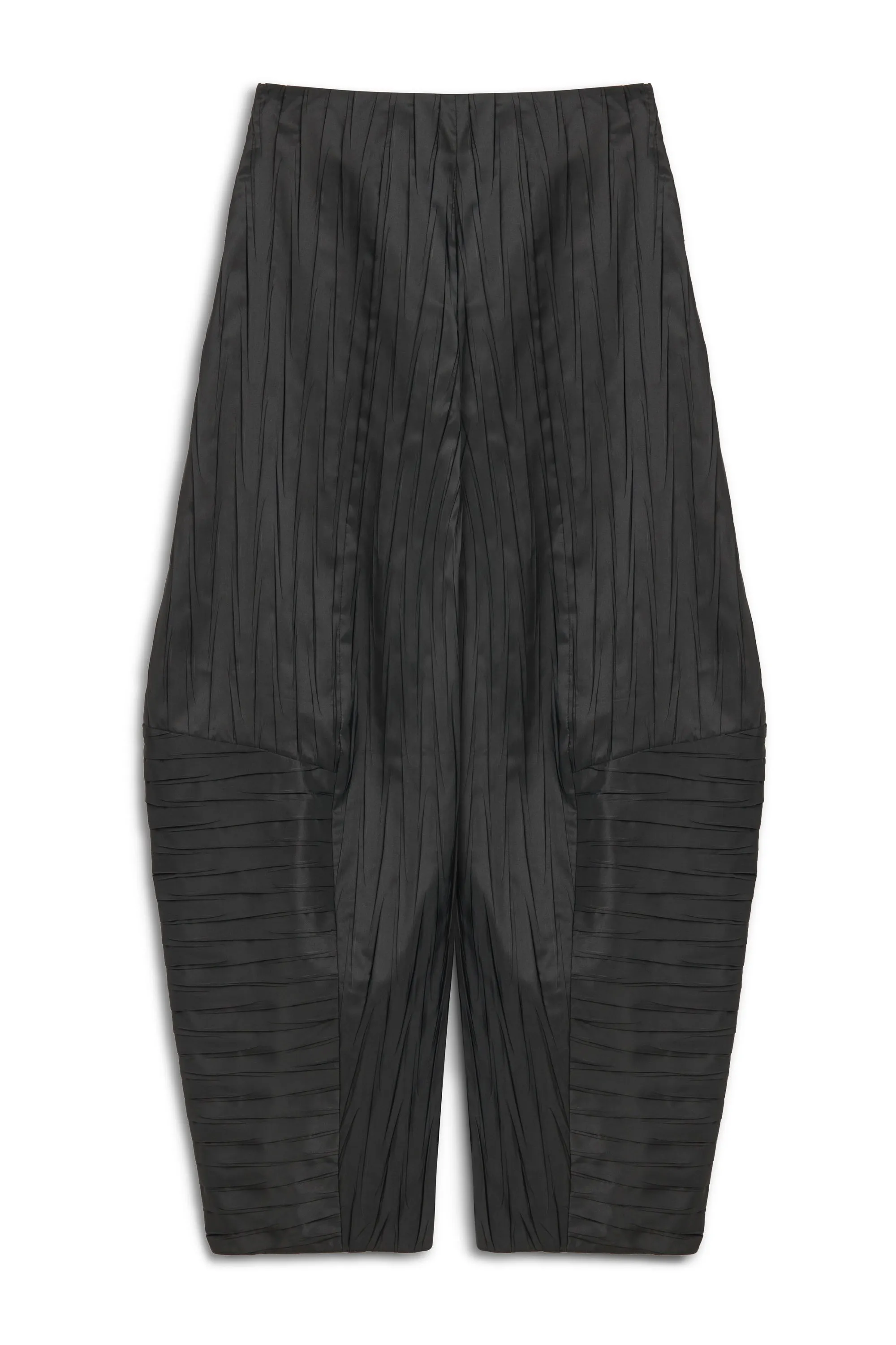 Black Wrinkled Balloon Fit Pants