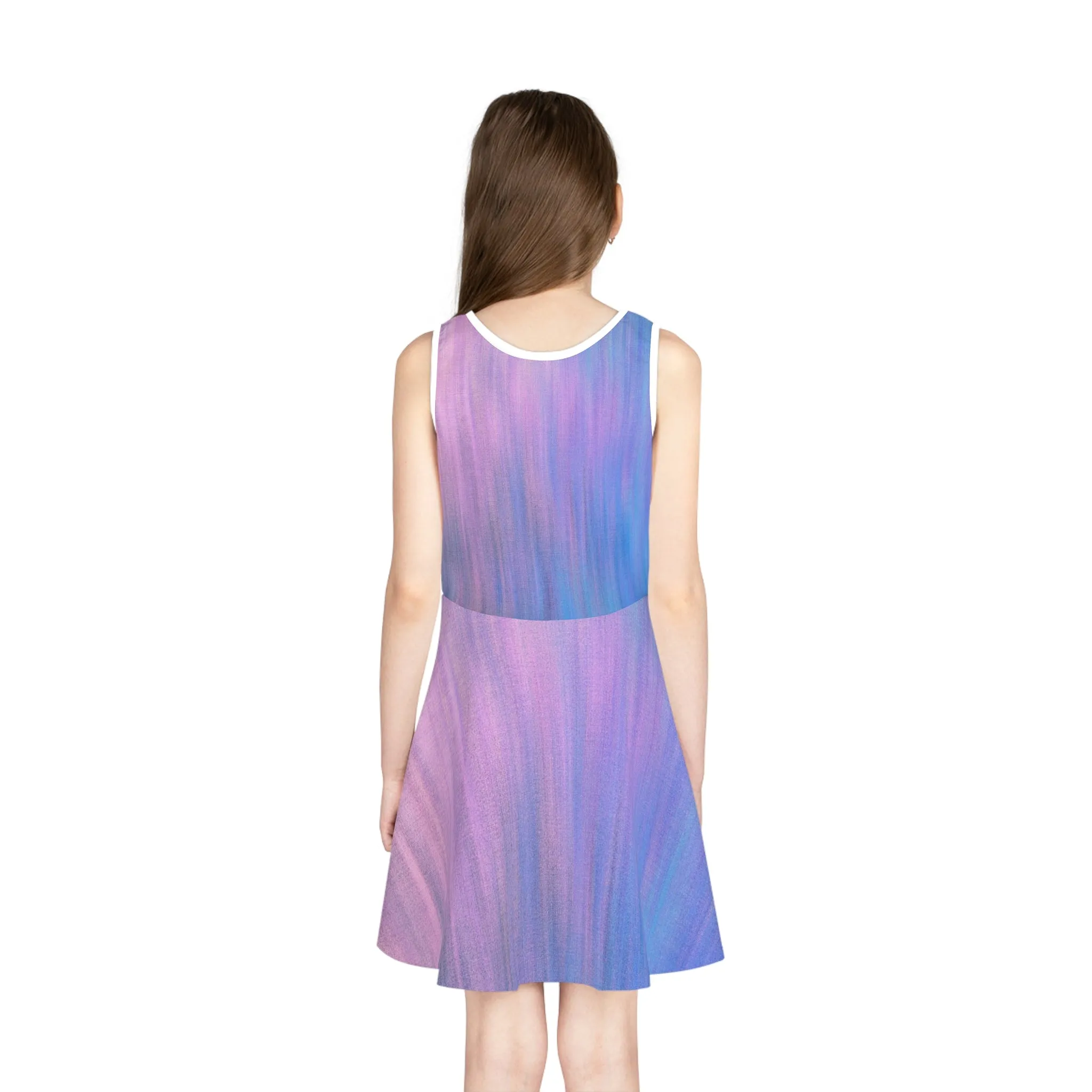 Blue & Purple Metalic - Inovax Girl's Sleeveless Sundress
