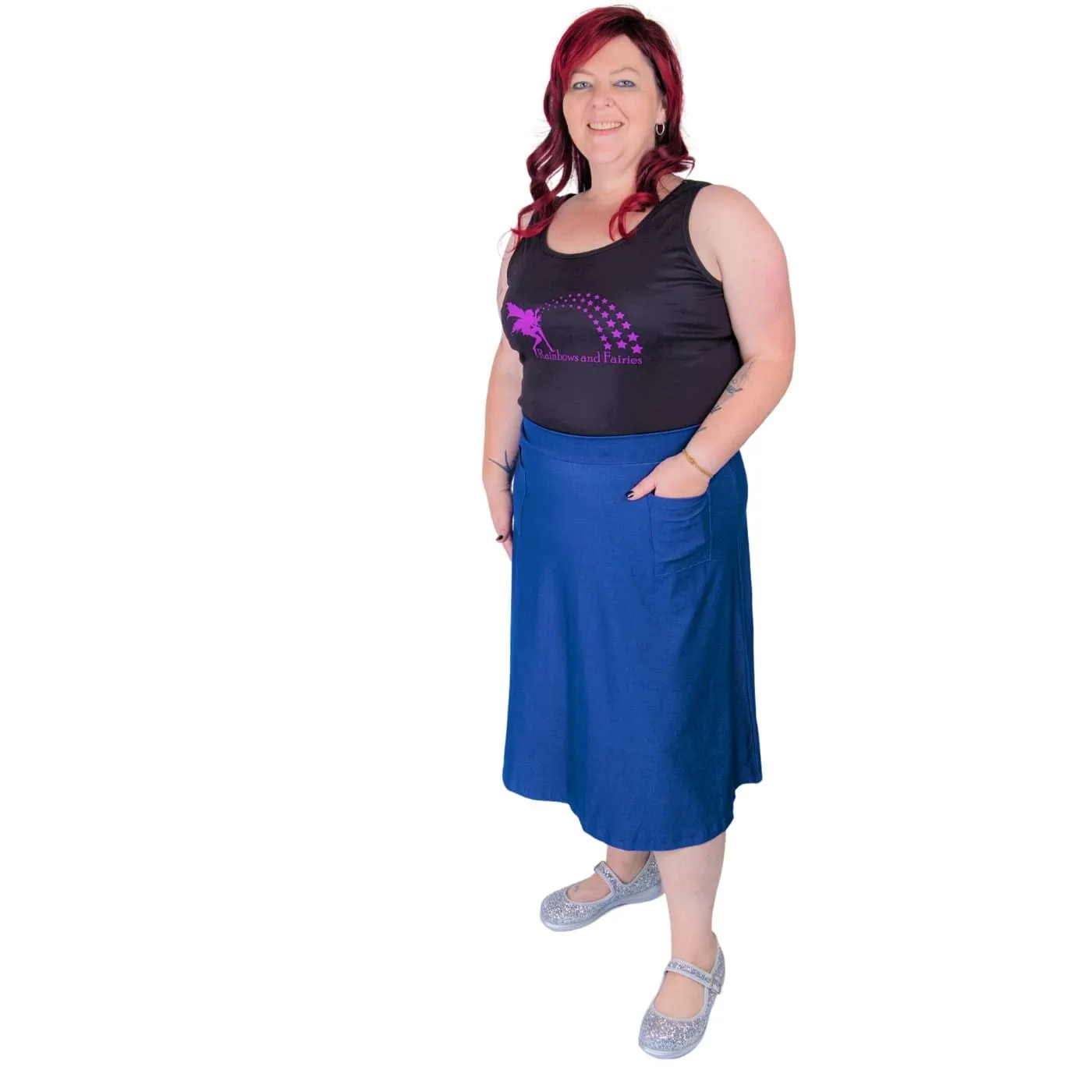 Blue Denim Original Skirt With Pockets