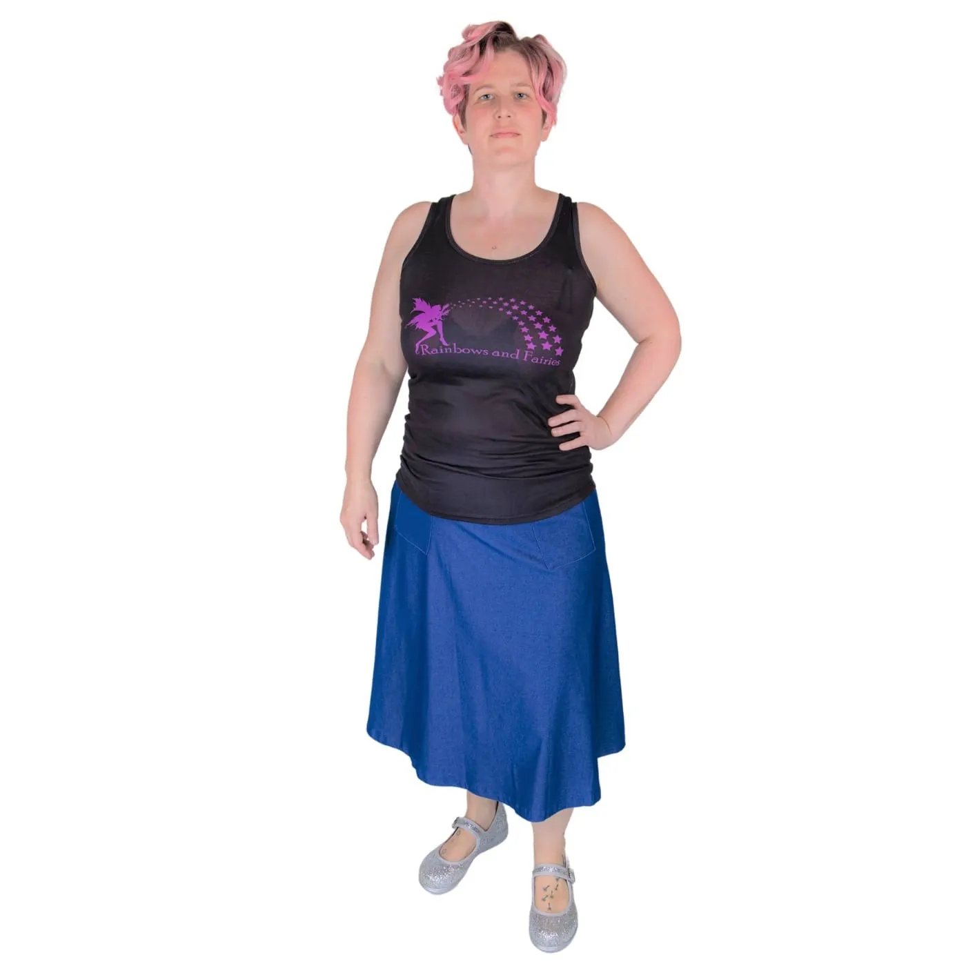 Blue Denim Original Skirt With Pockets