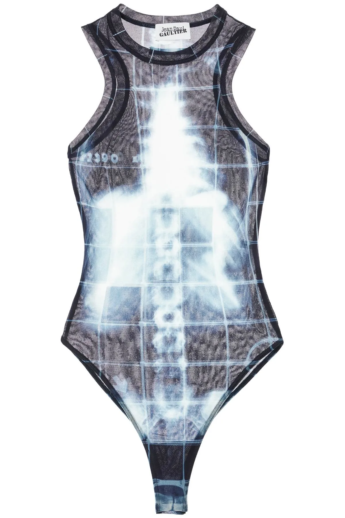 body in black polyamide with x-ray print BD058 T580 BLACK/NAVY/LIGHTBLUE