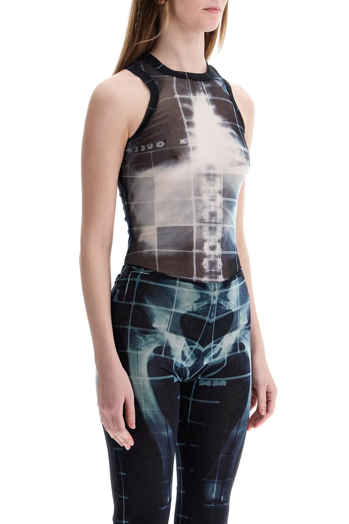 body in black polyamide with x-ray print BD058 T580 BLACK/NAVY/LIGHTBLUE
