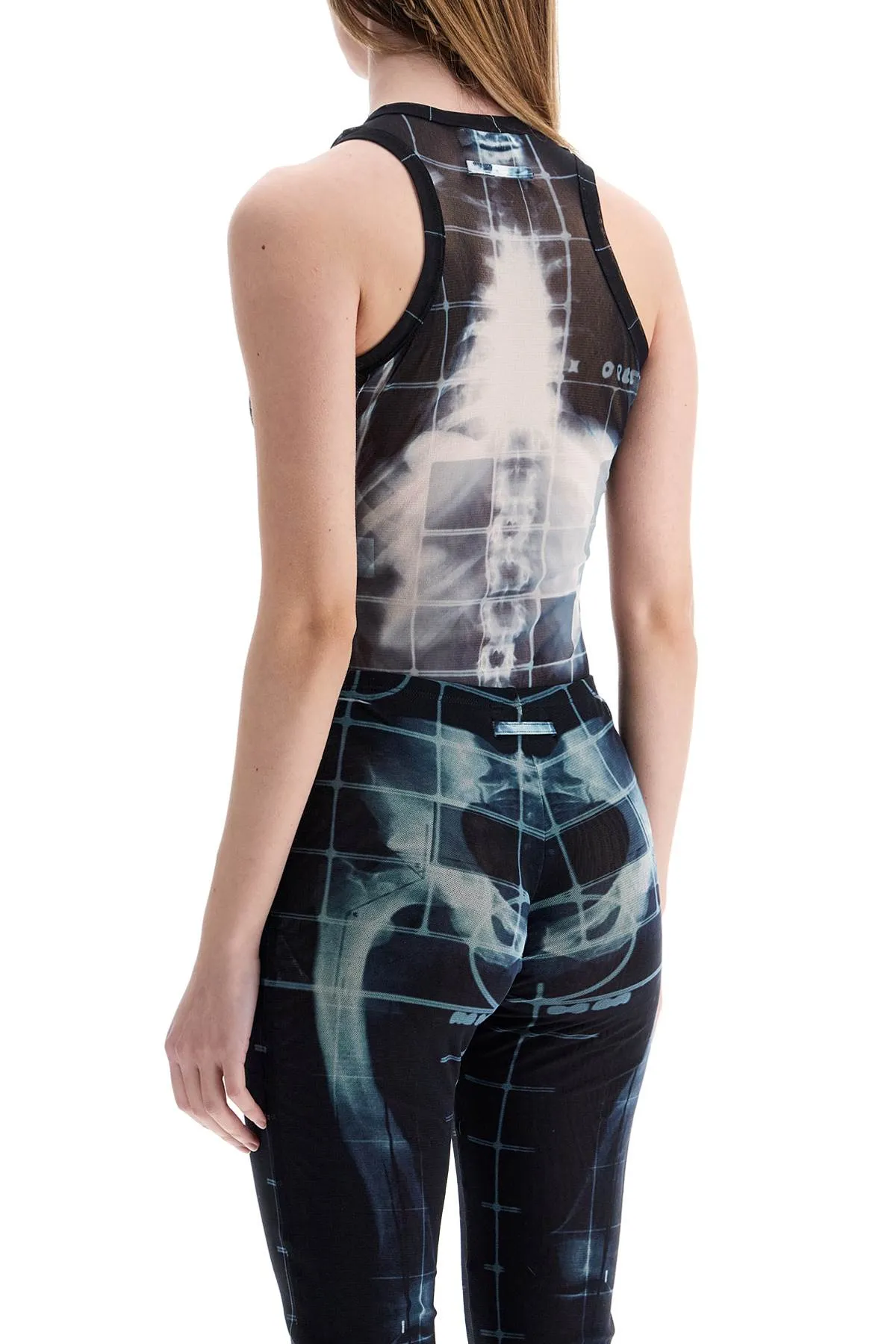 body in black polyamide with x-ray print BD058 T580 BLACK/NAVY/LIGHTBLUE