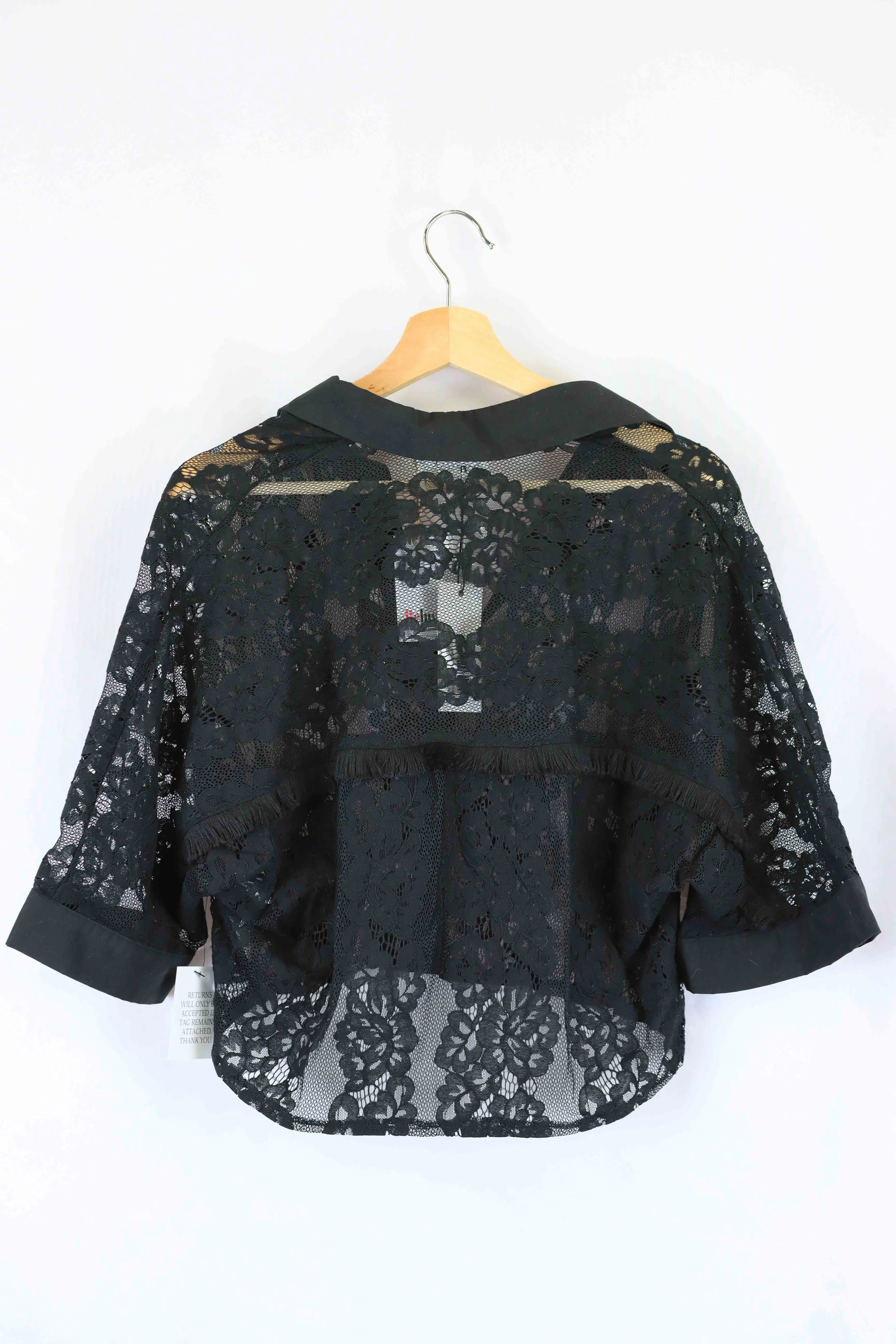 Calli Black Lace Button Down Shirt 8