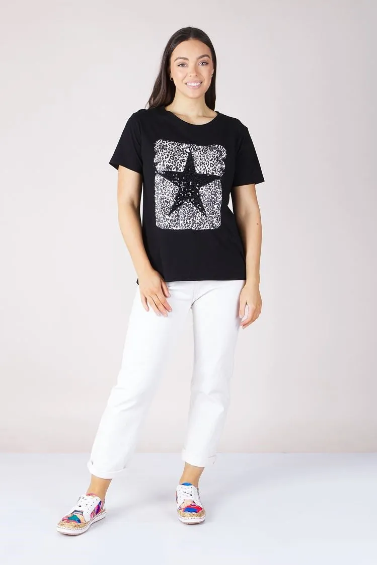 Caroline Morgan Star Sequin TShirt