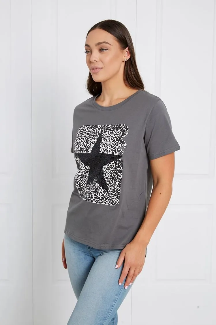 Caroline Morgan Star Sequin TShirt