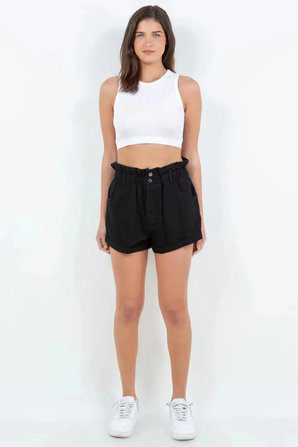 Chic High Waist Paper Bag Shorts for Effortless Summer Style