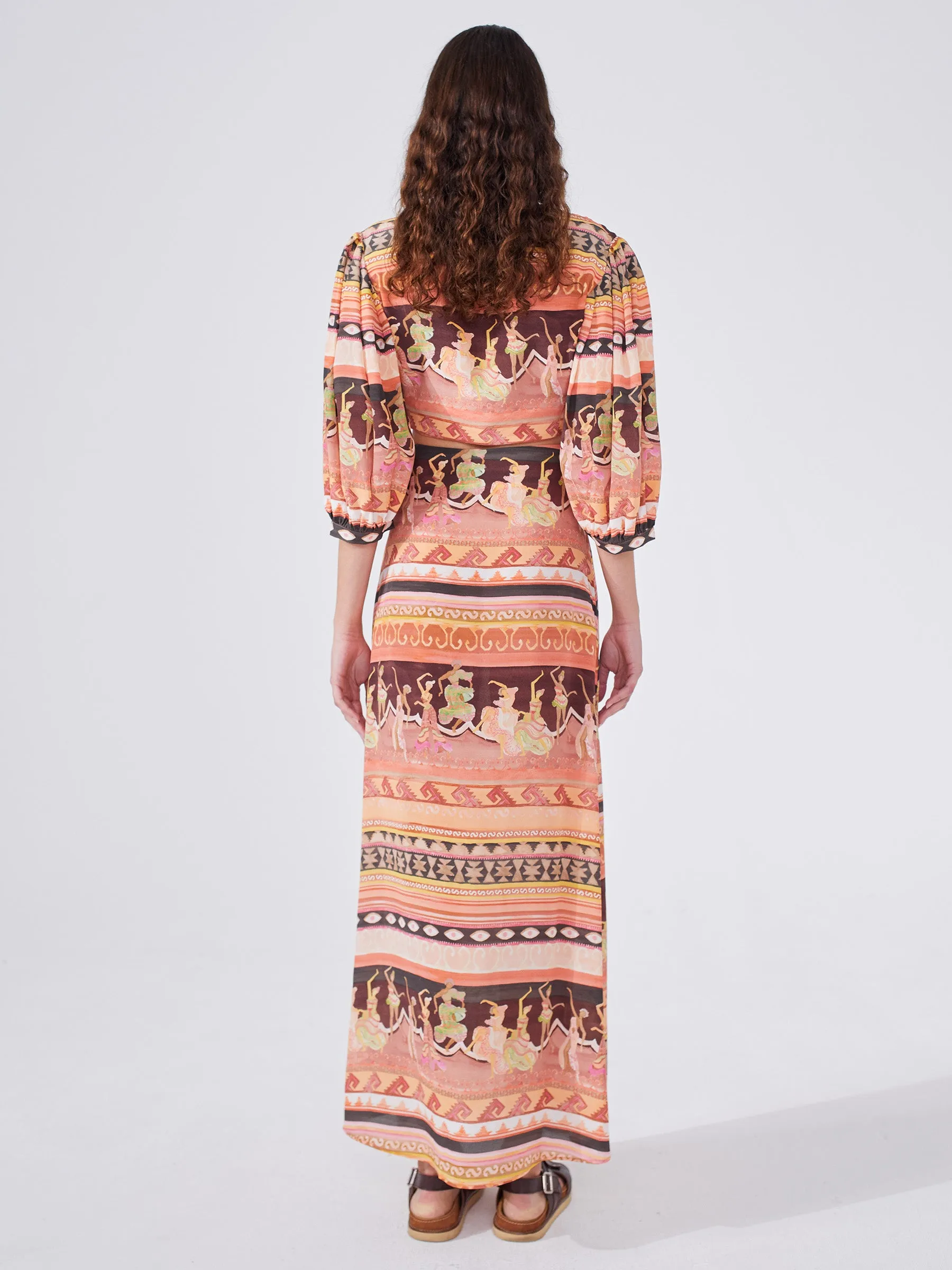 Dancing Girls Silk Maxi Skirt