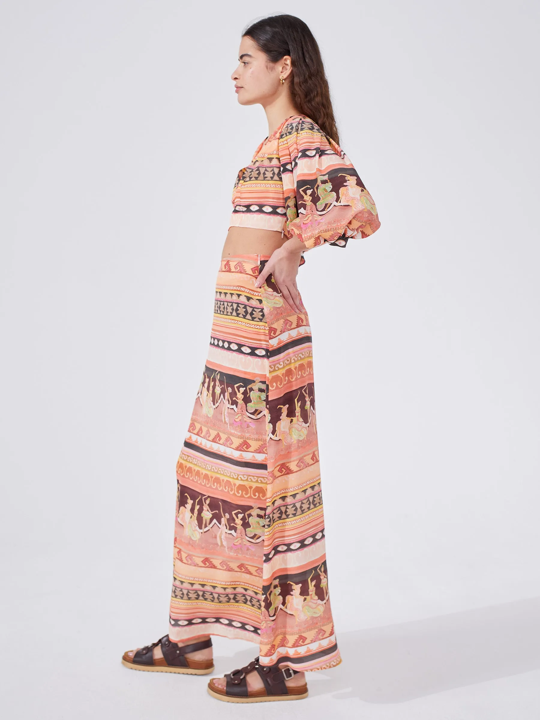 Dancing Girls Silk Maxi Skirt