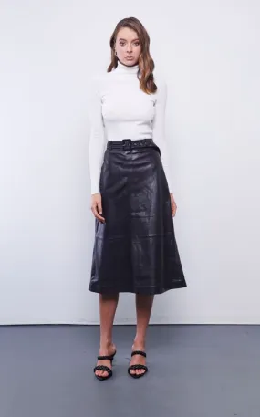DEA THE LABEL - Business Plane Leather Skirt BLACK