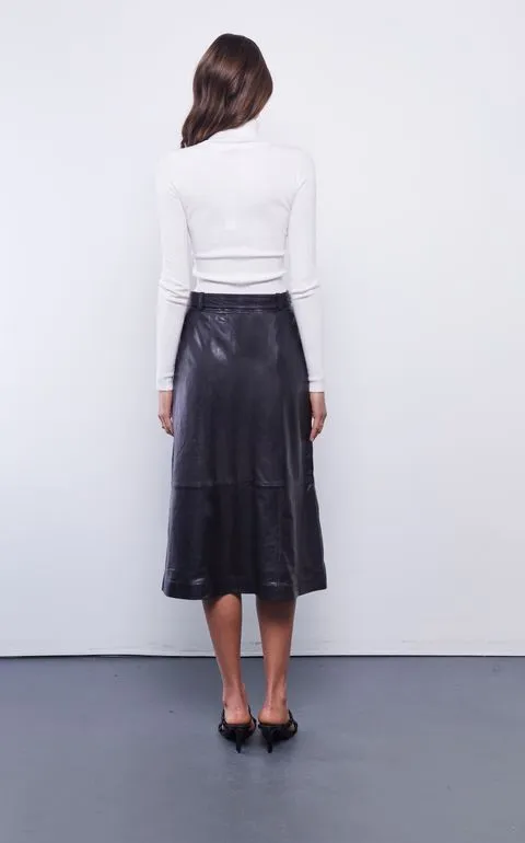 DEA THE LABEL - Business Plane Leather Skirt BLACK