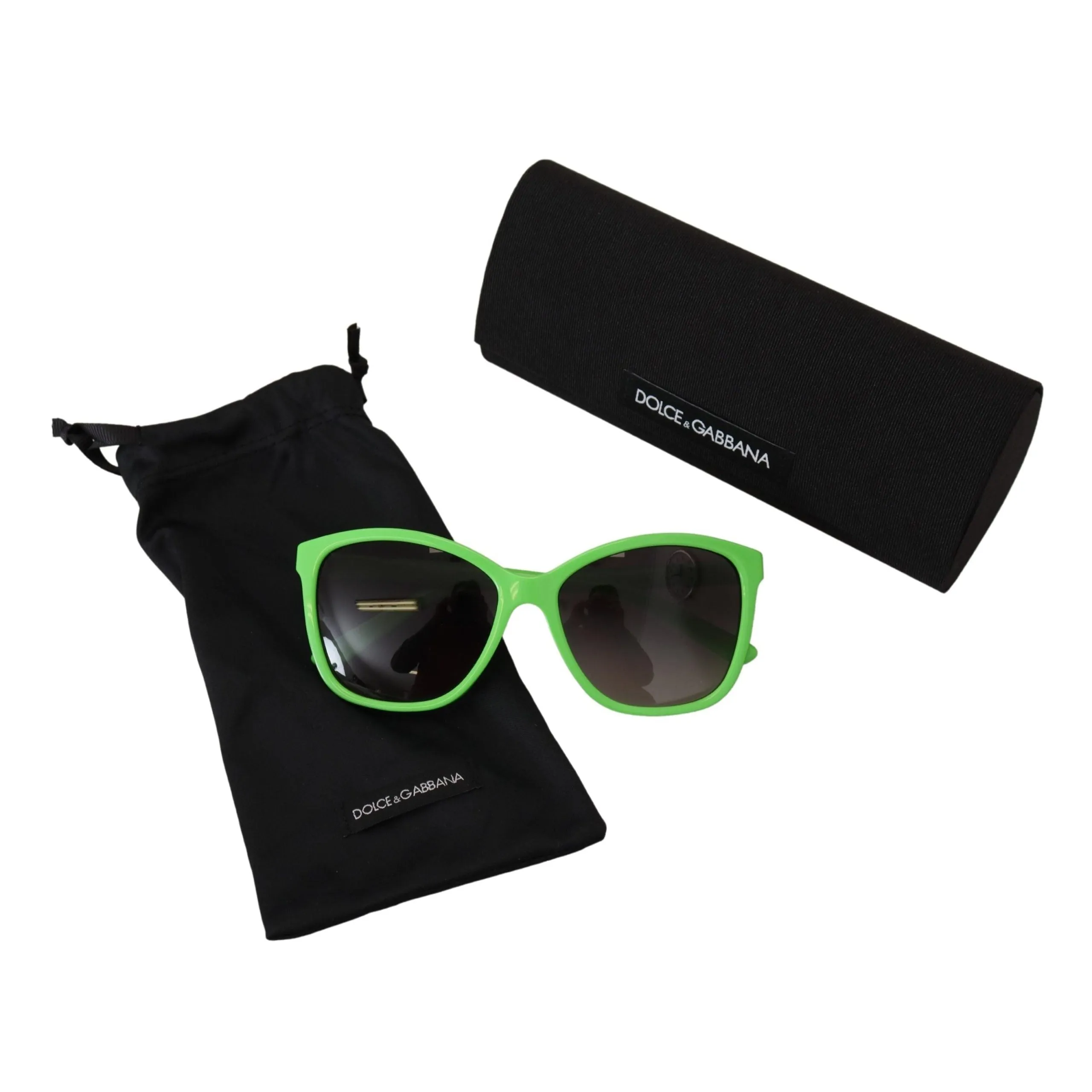 Dolce & Gabbana Chic Green Acetate Round Sunglasses