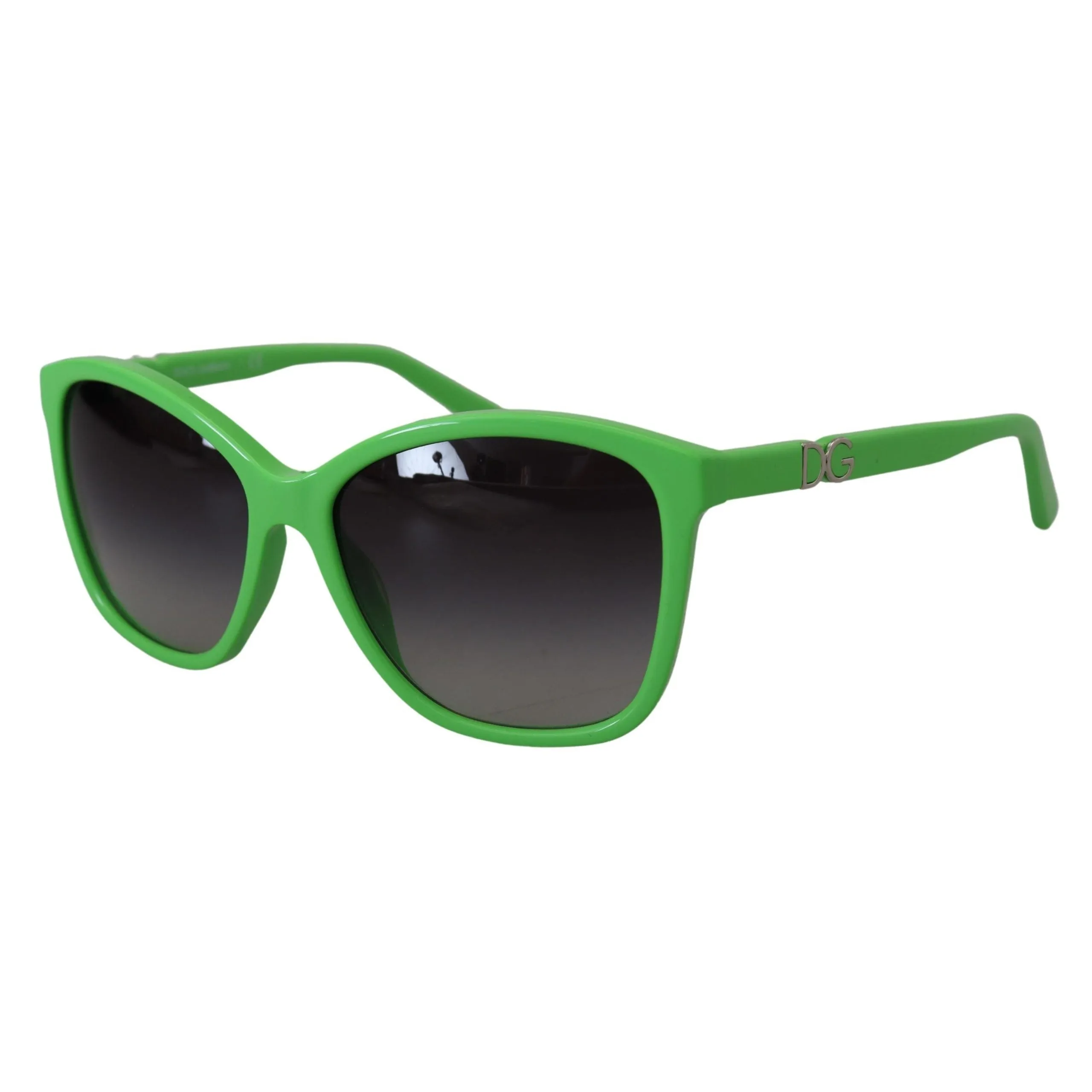 Dolce & Gabbana Chic Green Acetate Round Sunglasses