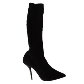 Dolce & Gabbana Elegant Stretch Sock Boots in Black