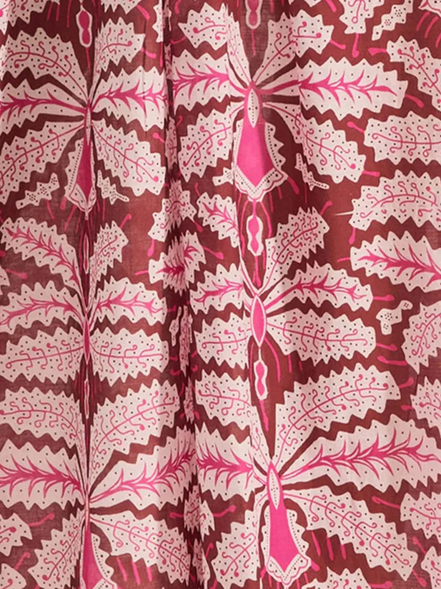 Enna Blouse in Fuchsia Orchid Print