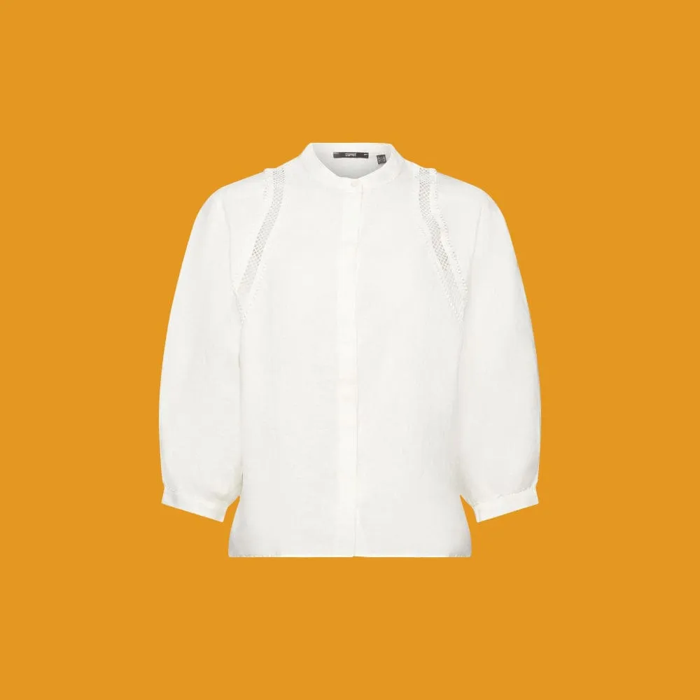 Esprit Woven linen blouse In Off White