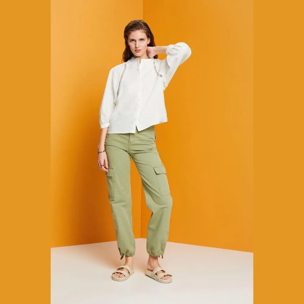 Esprit Woven linen blouse In Off White