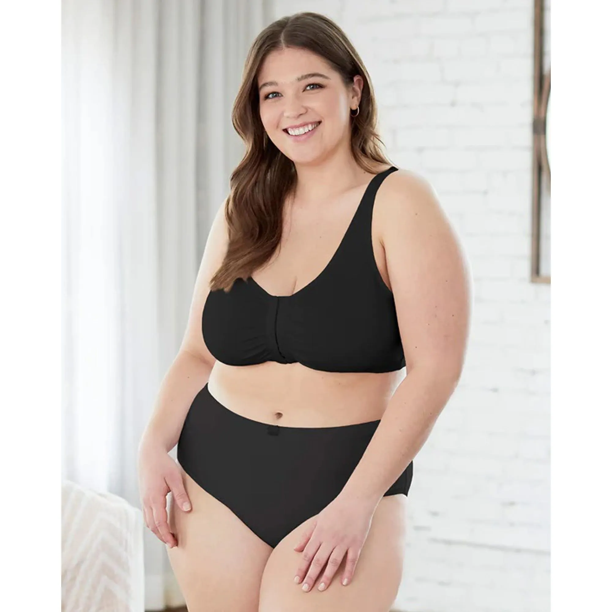 Front Close Wirefree Low-Impact Cotton Sports Bra