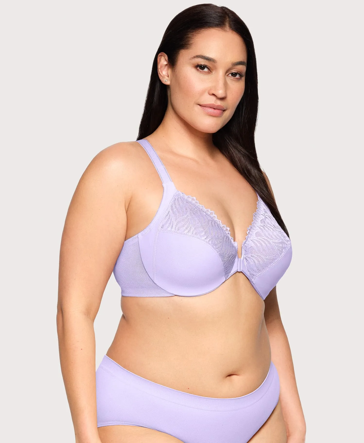 Front-Closure T-Back WonderWire Bra Soft Lilac