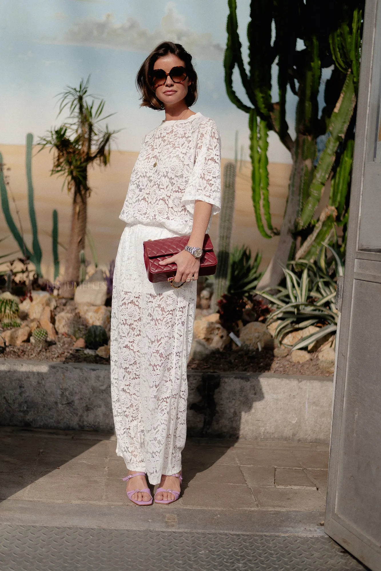 Georgina lace top white
