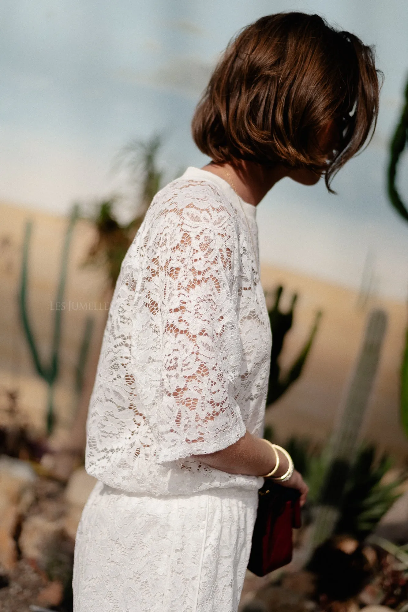 Georgina lace top white