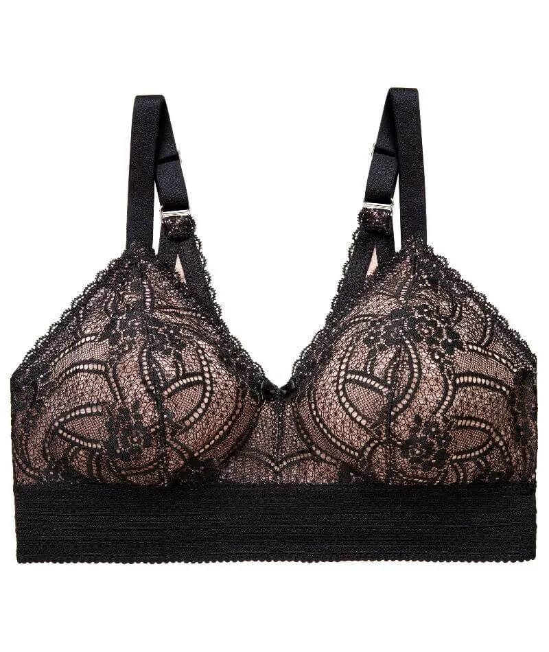 Glamorise Bramour Gramercy Luxe Lace Wire-Free Bralette - Black