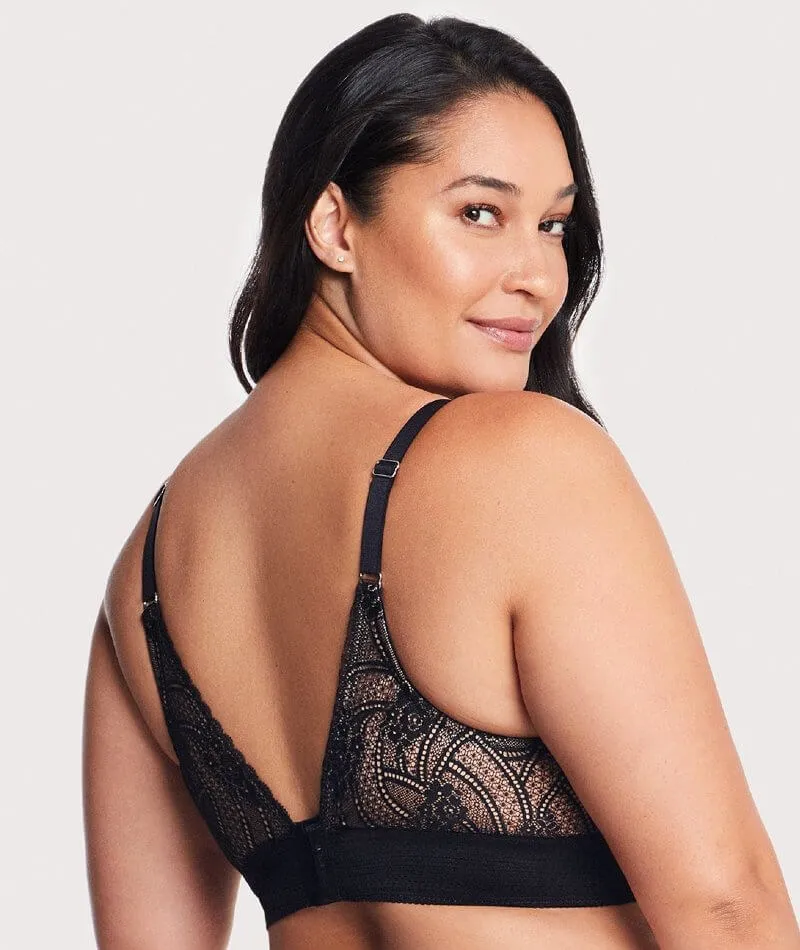 Glamorise Bramour Gramercy Luxe Lace Wire-Free Bralette - Black