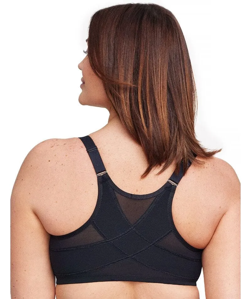 Glamorise WonderWire Front-Closure Posture Bra - Black