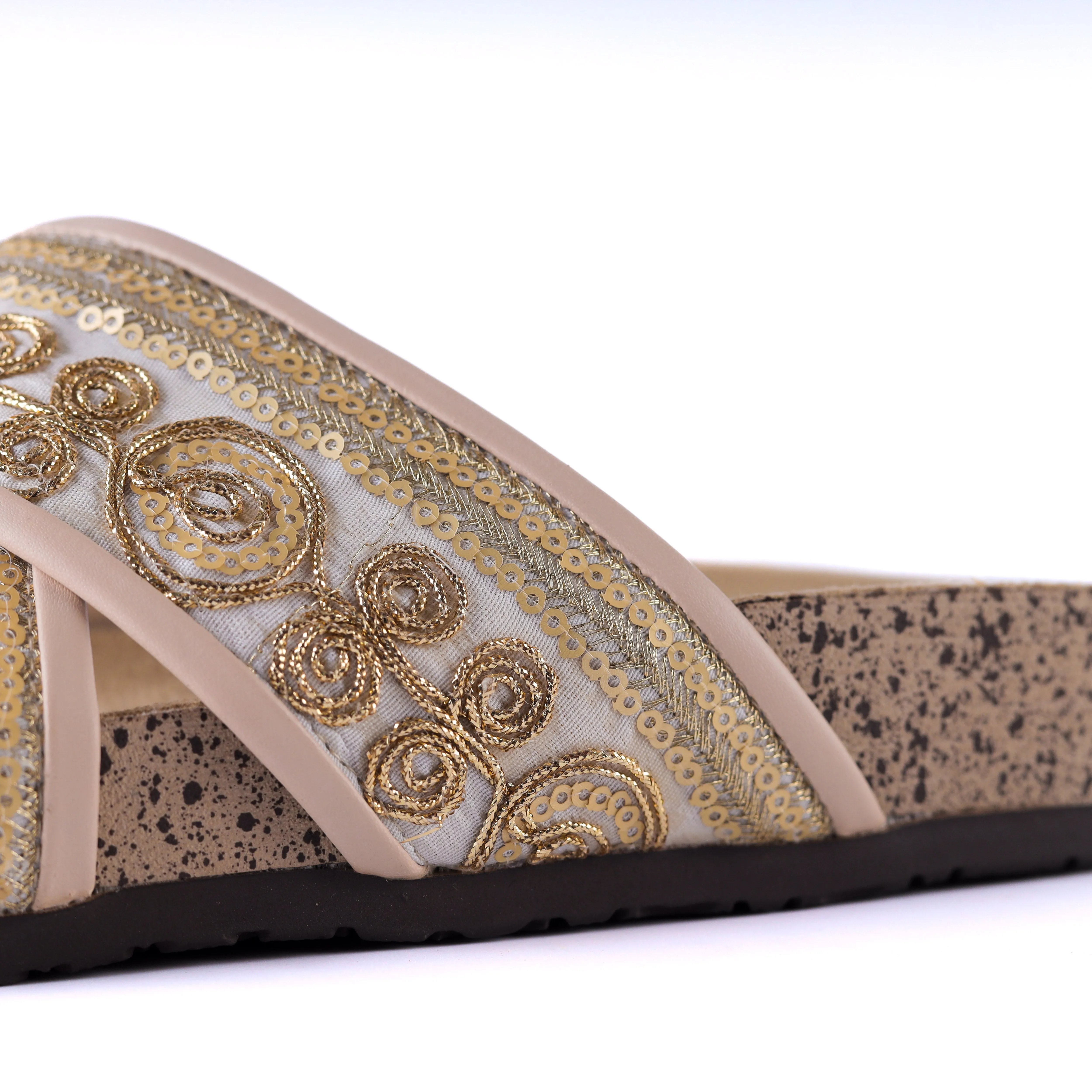 Glimmering Oasis Slide Sandals