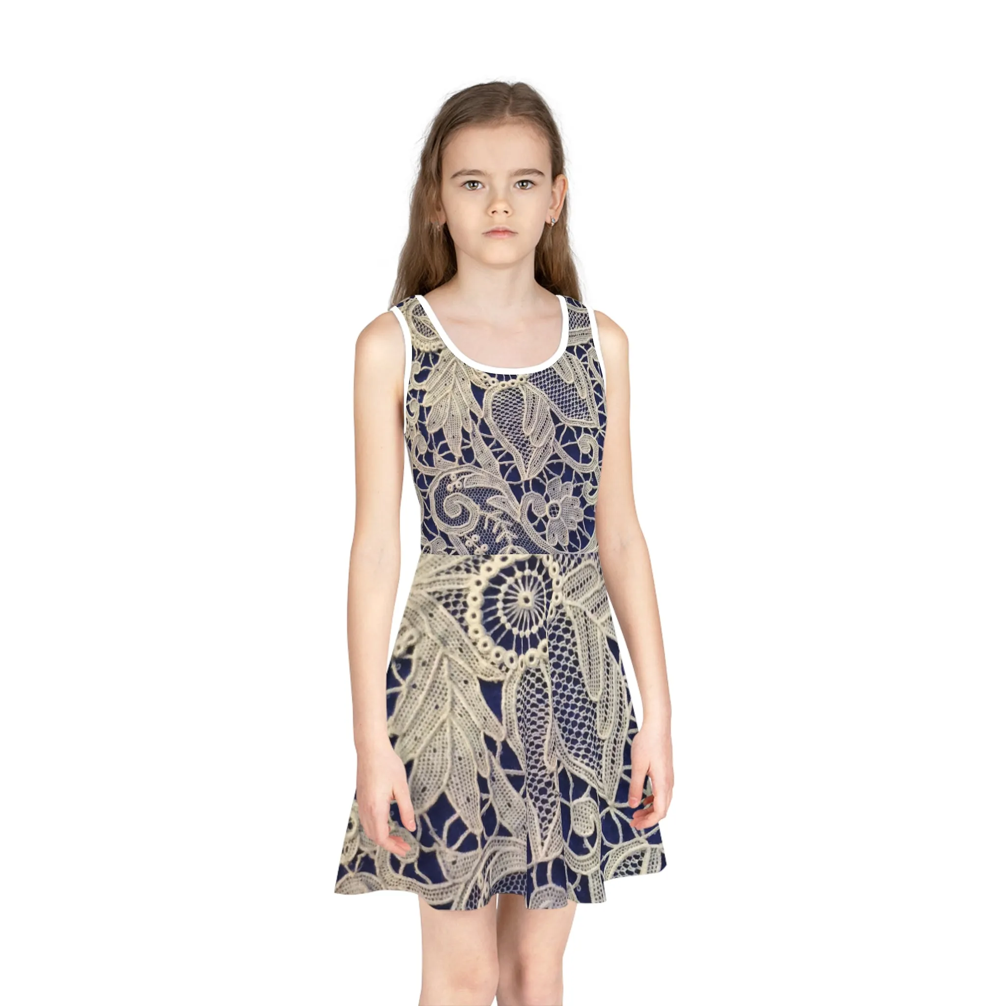 Golden and Blue - Inovax Girl's Sleeveless Sundress