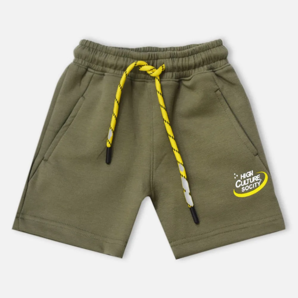 Green Elasticated Waist Shorts