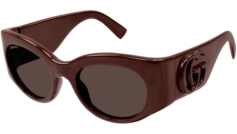 Gucci Oval Sunglasses Burgundy/Brown