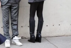 High leather boots by Lanvin.