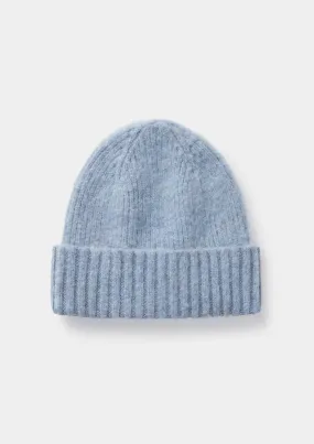 Ice Blue Lambswool Beanie