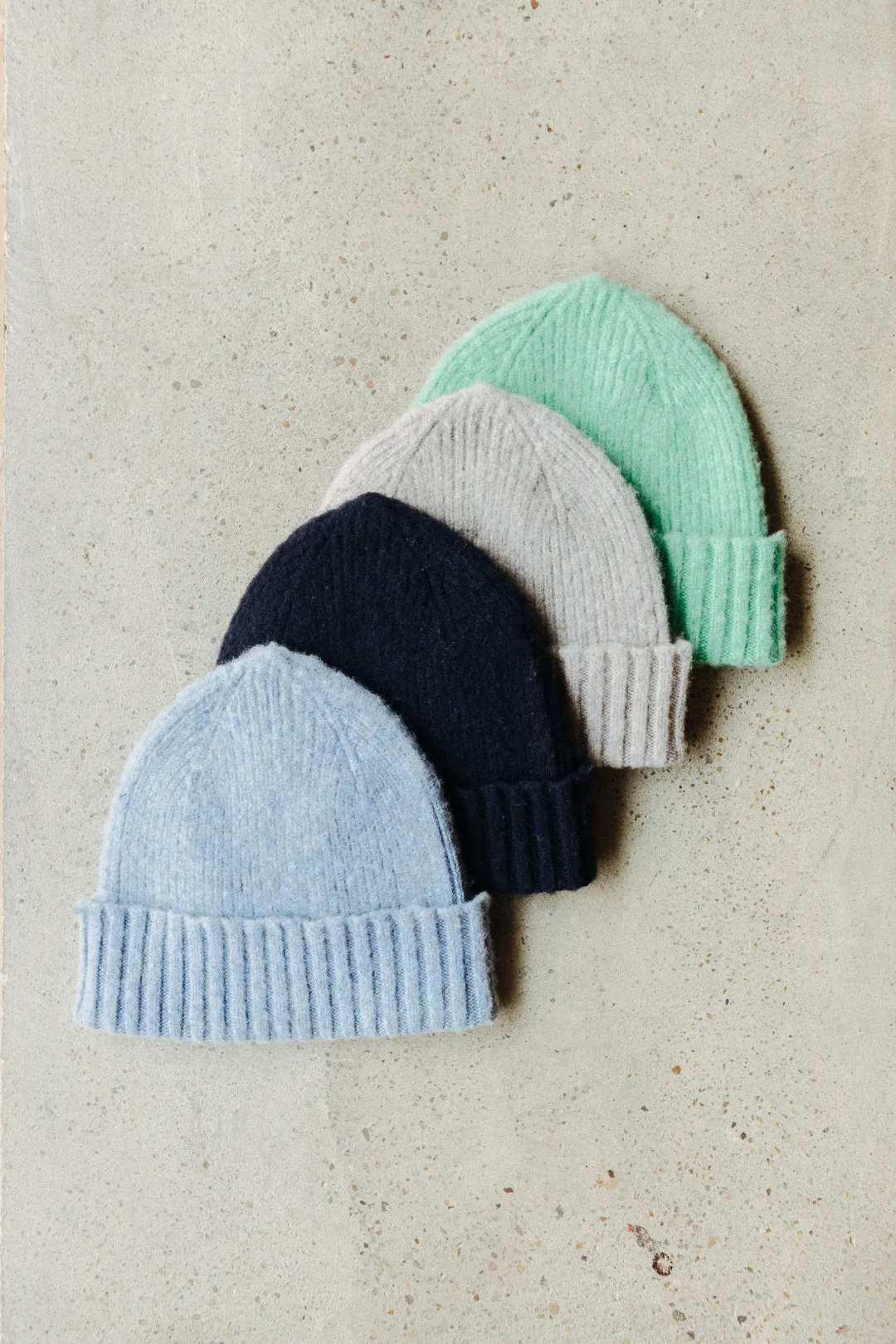 Ice Blue Lambswool Beanie