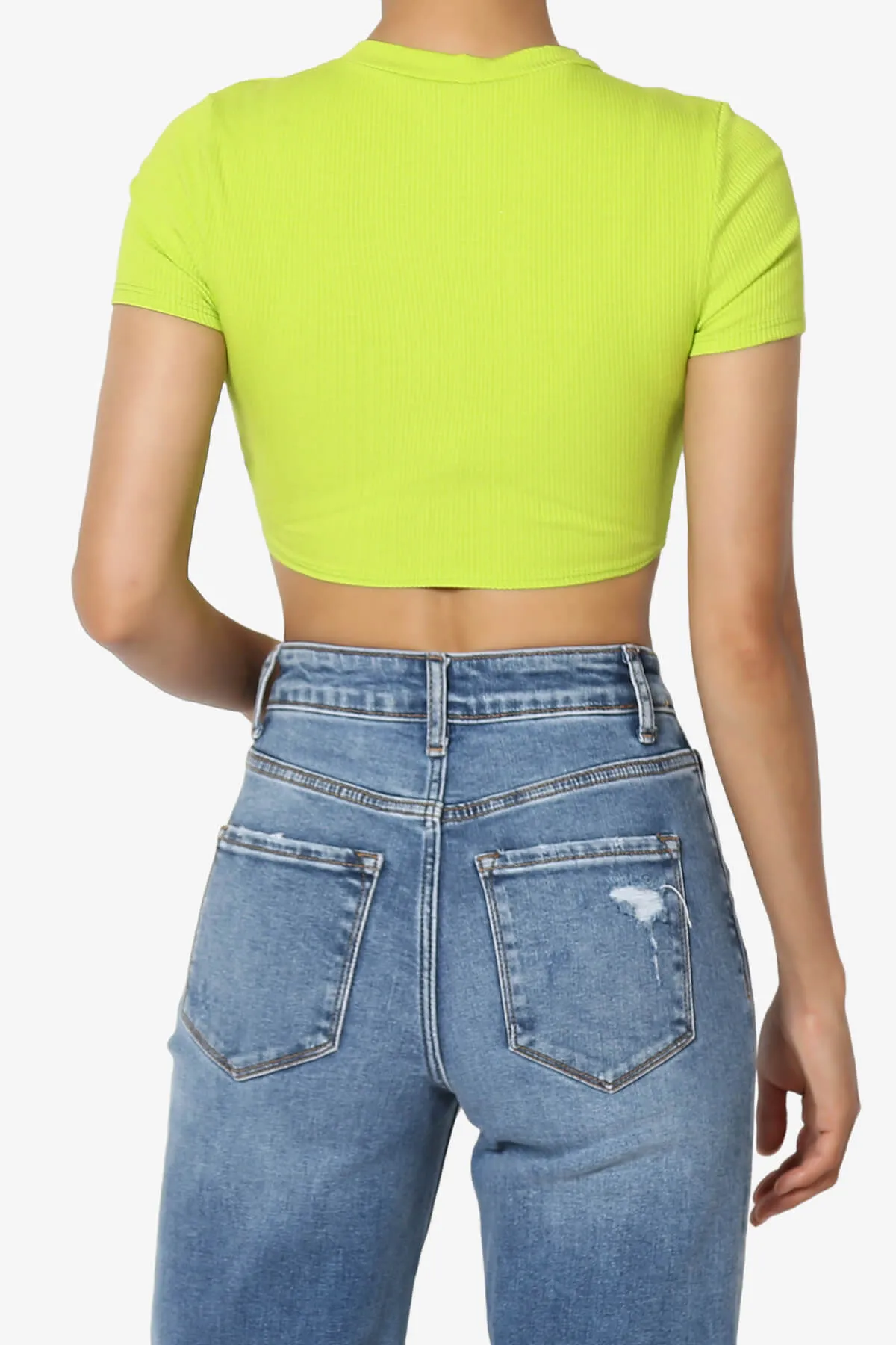 Kinzee Garter Clip Short Sleeve Crop Top