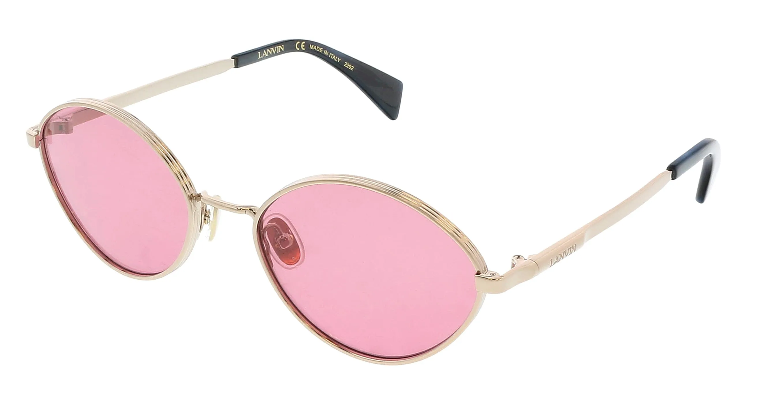 Lanvin LNV116S 724 Full Rim Rose Gold / Rose Oval  Sunglasses