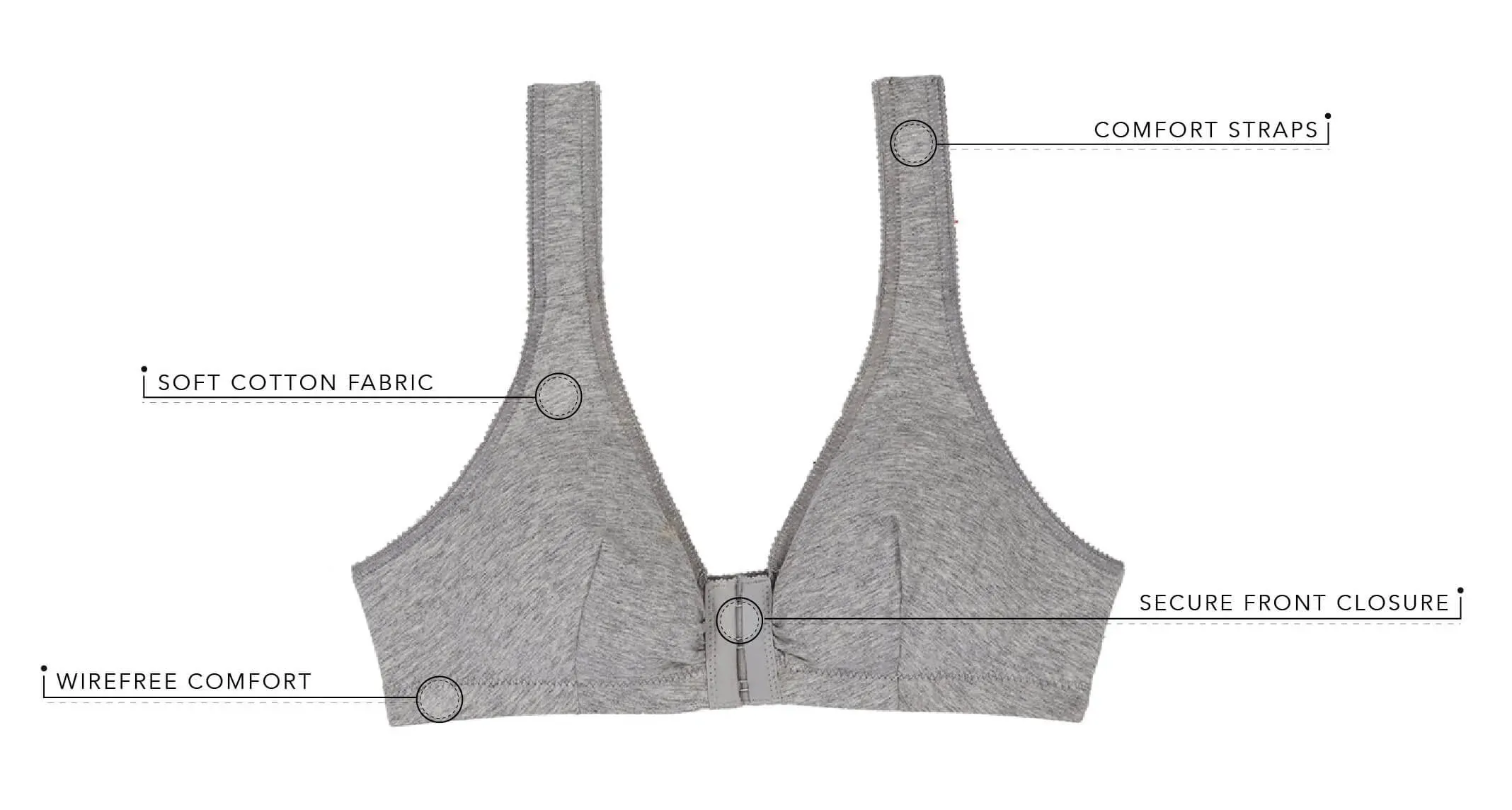 Leading Lady The Meryl Cotton Front Opening Wirefree Leisure Bra - Warm Taupe
