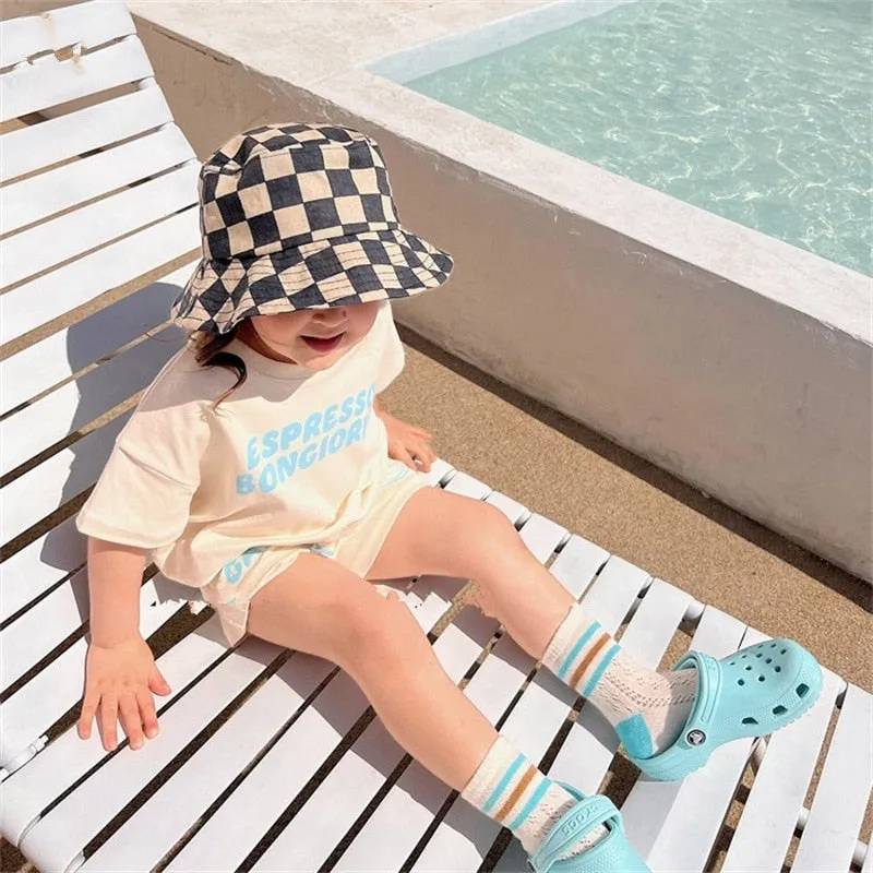 Letter Print T-Shirt & Shorts Summer Set