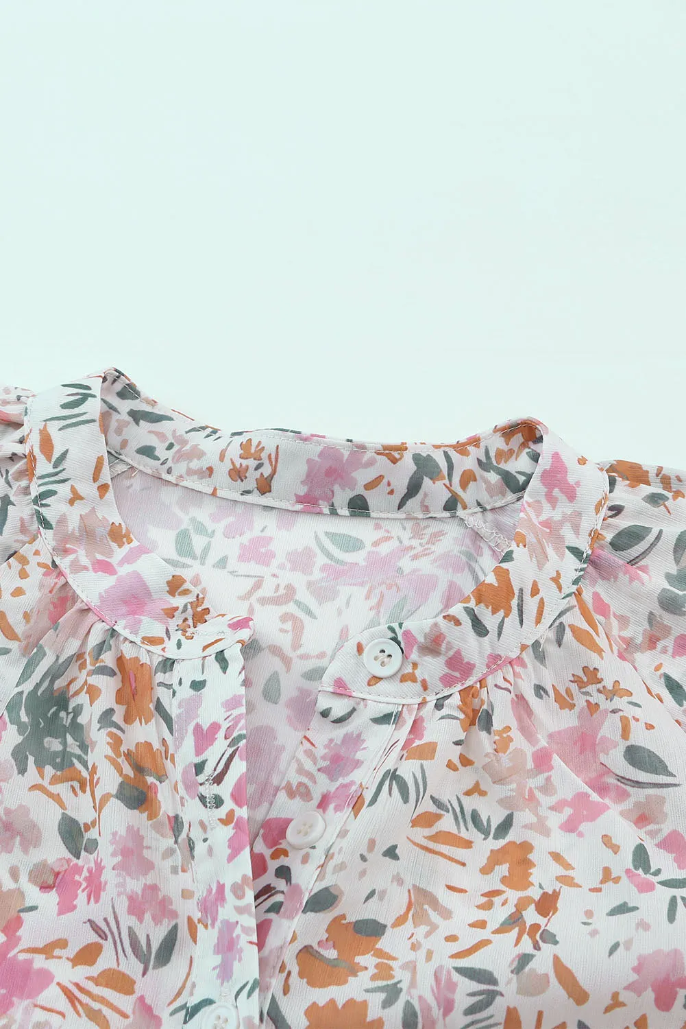 Lilian Floral Mandarin Collar Top