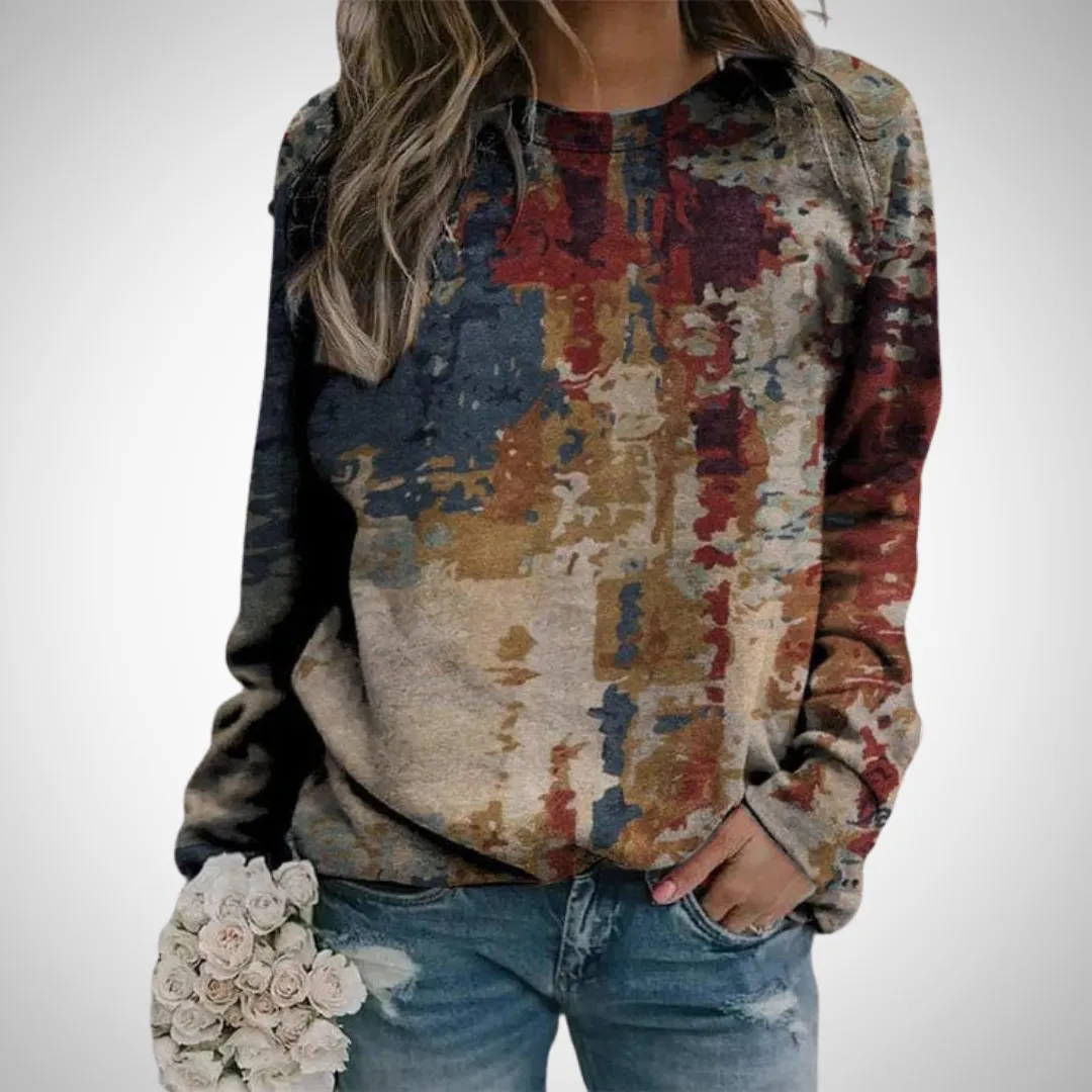 Melanie Abstract Print Sweater
