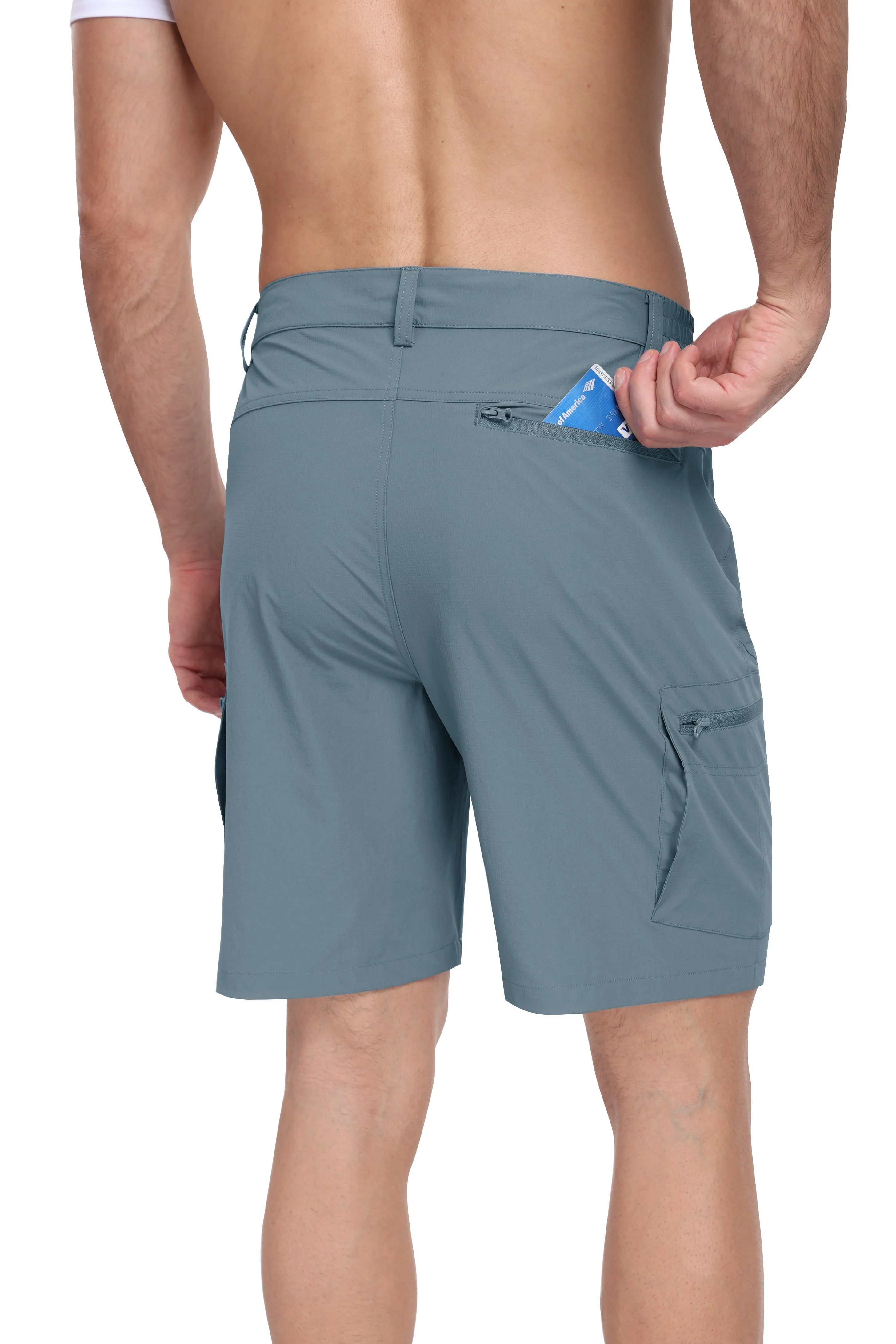 Men's summer outdoor casual solid color hiking shorts