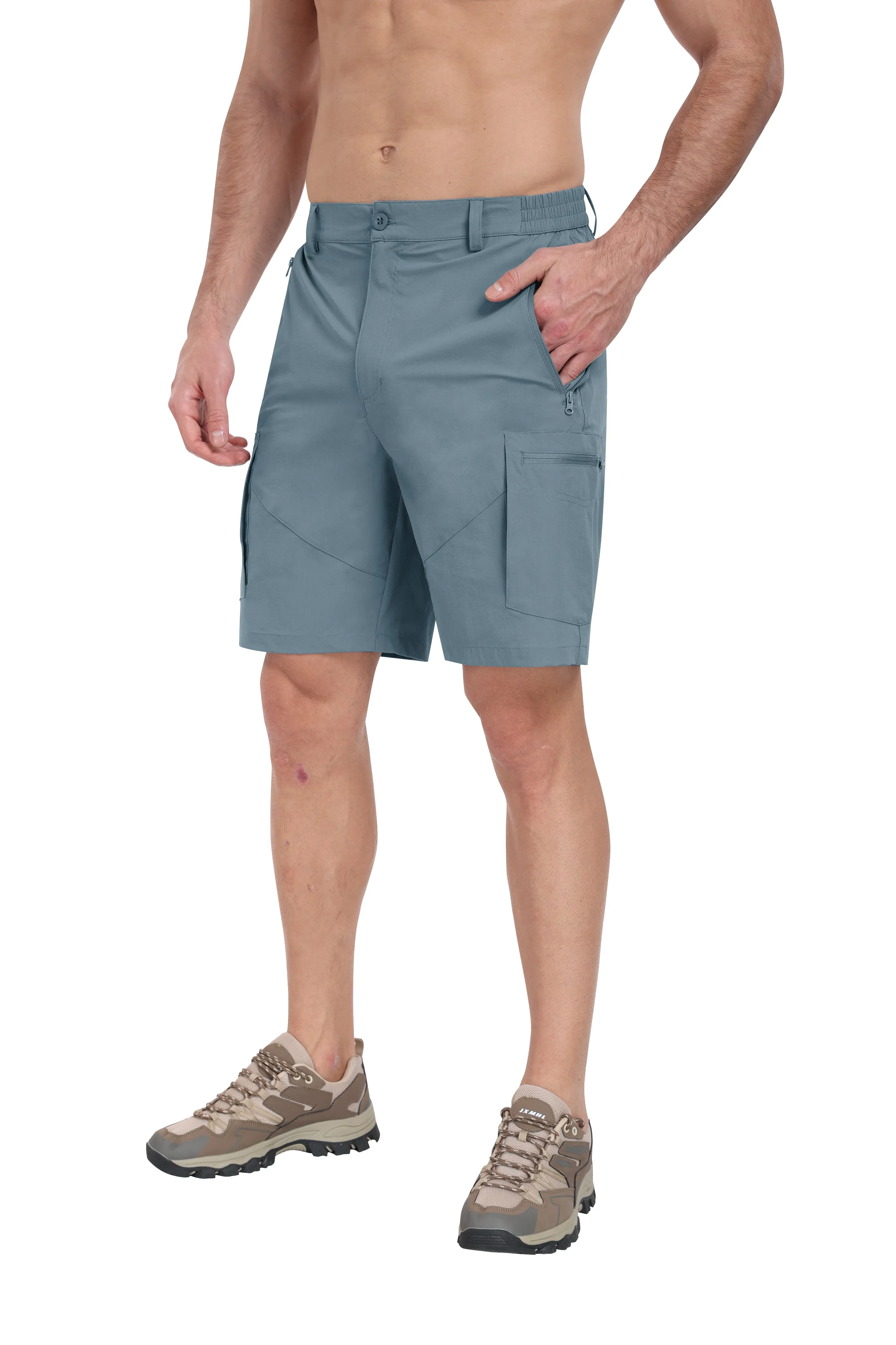 Men's summer outdoor casual solid color hiking shorts