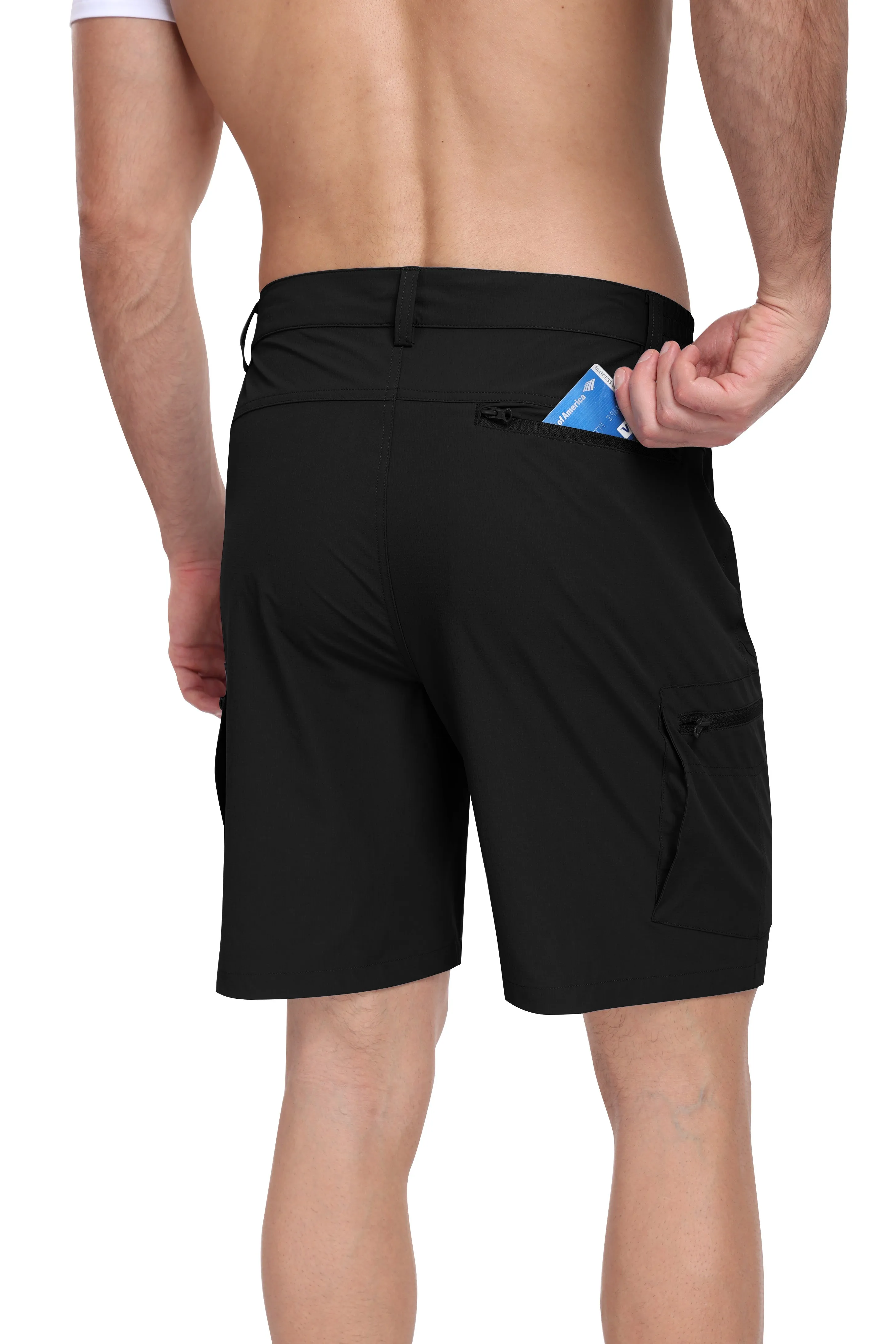 Men's summer outdoor casual solid color hiking shorts