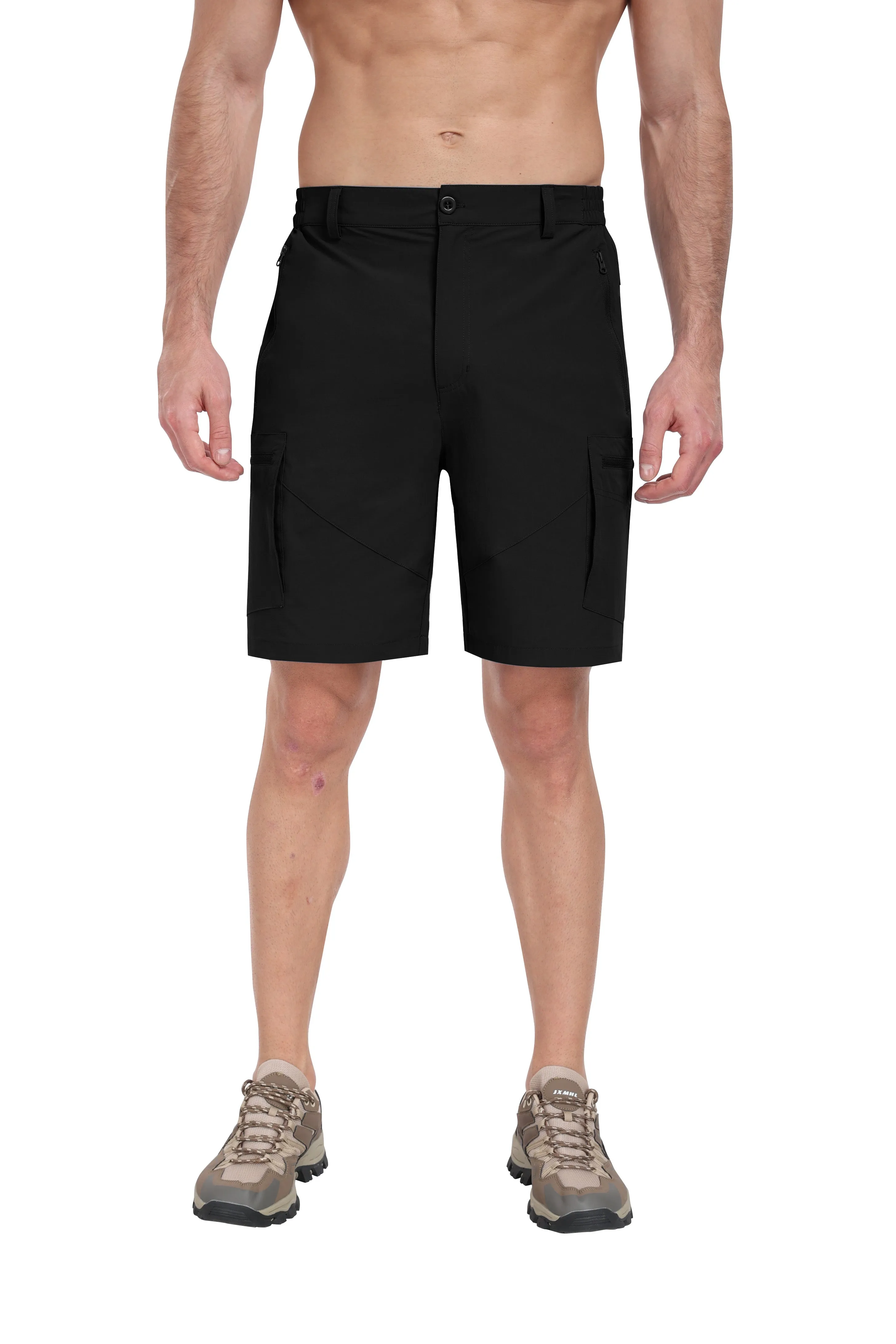 Men's summer outdoor casual solid color hiking shorts